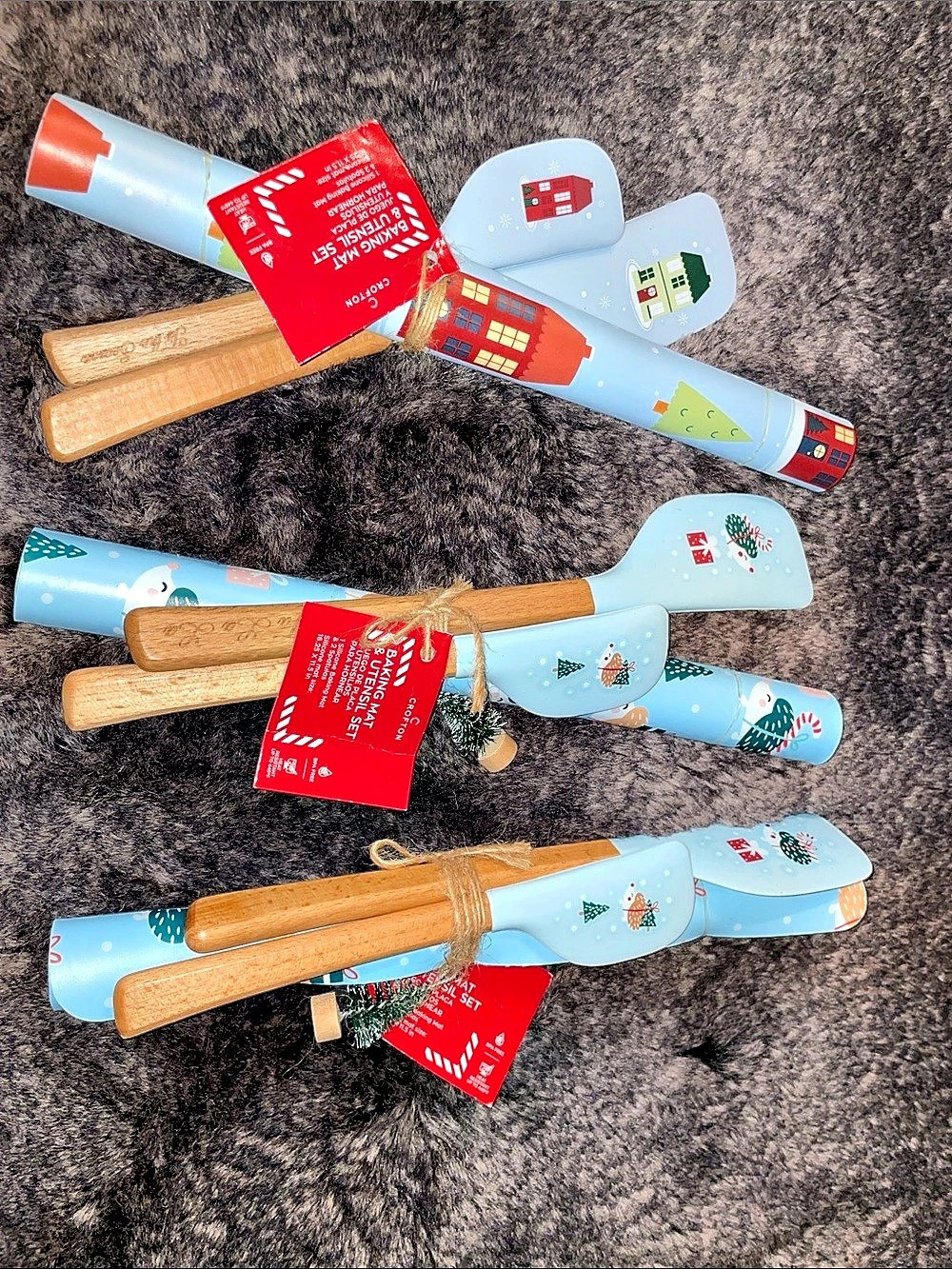 3pk bundle!!!! 3piece CrafTon Baking Essentials Set Holiday Blue & Brown NWT